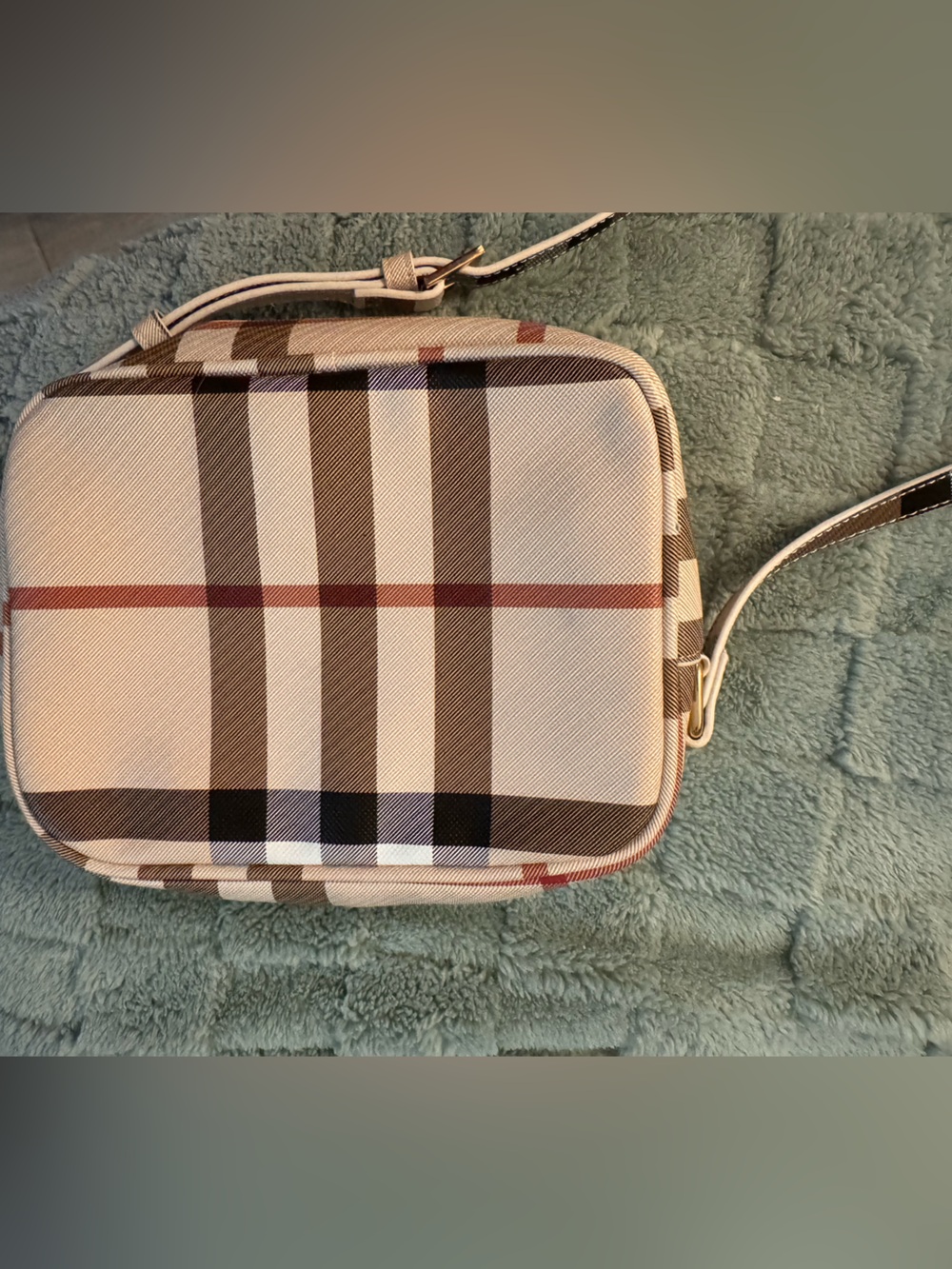 <Sept Miracle> Plaid Crossbody Bag in Beige and Brown - Designer Style - Picture 3 of 8